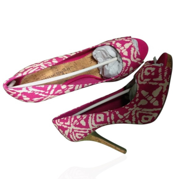 Women's Kate Platform Pump High Heel CHRISTIAN SIRIANO Pink Peep Shoe, 9 - Picture 4 of 7
